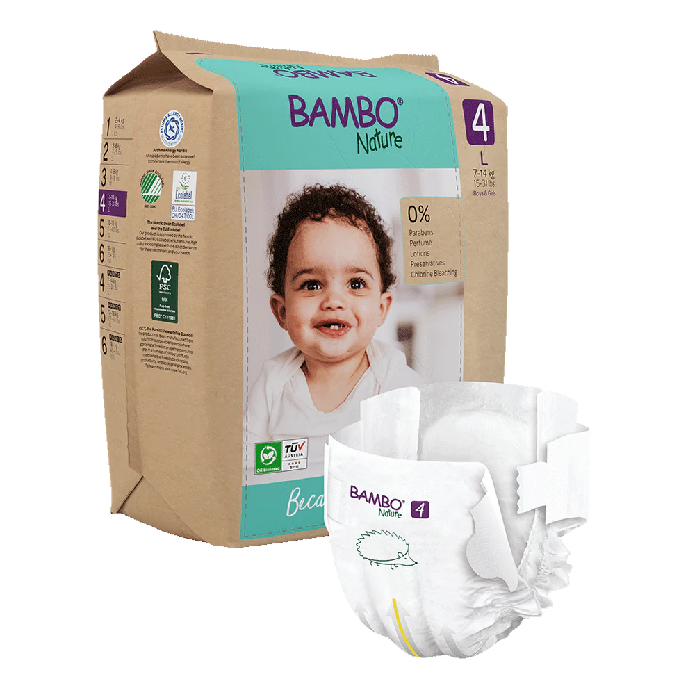 Bambo Nature 4, (7-14 kg / 15-31 lbs), 24 buc.