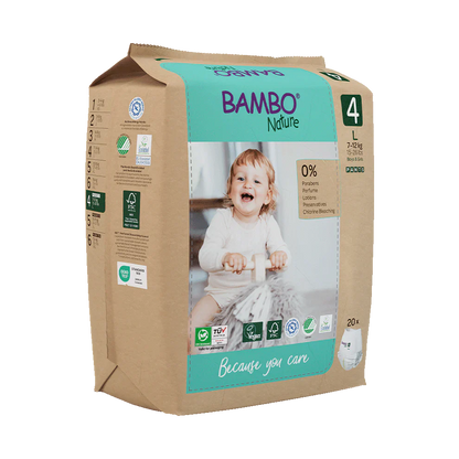 Bambo Nature Scutecele tip chilot 4, (7-12 kg / 15-26 lbs), 20 buc.