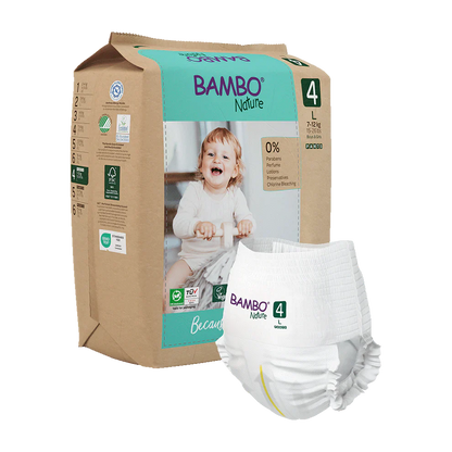 Bambo Nature Scutecele tip chilot 4, (7-12 kg / 15-26 lbs), 20 buc.