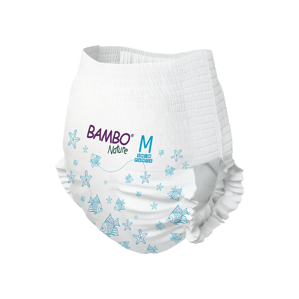 Bambo Nature Swim Scutece chilotel de baie, Marimea M, +12 kg, 12 bucati