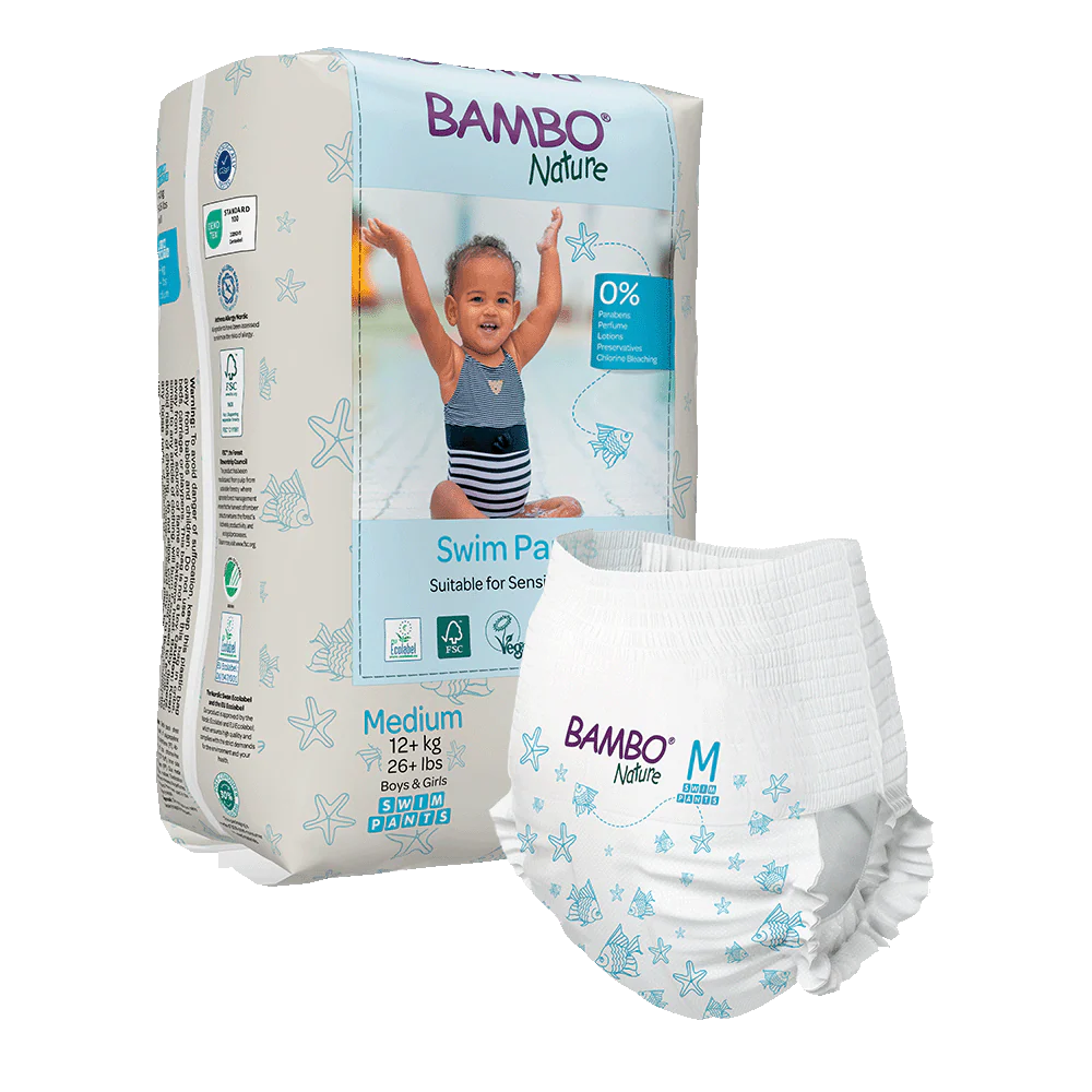 Bambo Nature Swim Scutece chilotel de baie, Marimea M, +12 kg, 12 bucati