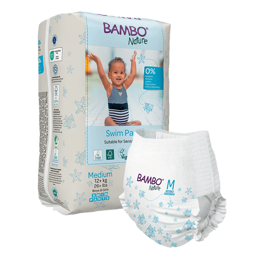 Bambo Nature Swim Scutece chilotel de baie, Marimea M, +12 kg, 12 bucati