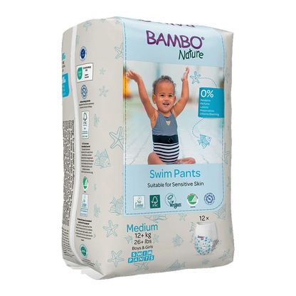 Bambo Nature Swim Scutece chilotel de baie, Marimea M, +12 kg, 12 bucati