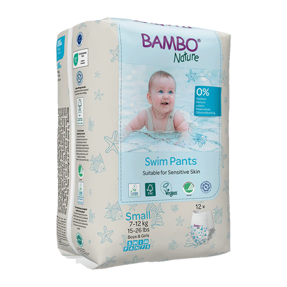 Bambo Nature Swim Scutece chilotel de baie, Marimea S, 7-12 kg, 12 bucati